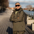 Blochl marki wielofunkcyjny w stylu wojskowym merino szyi chusta czarna nowa