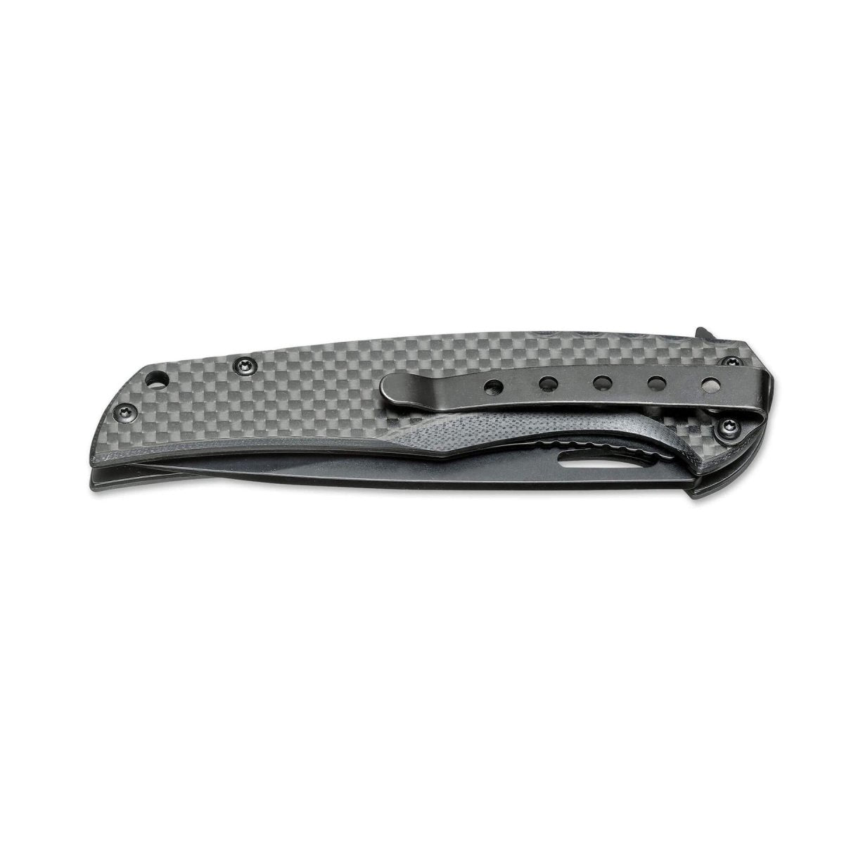 Nóż kieszonkowy BOKER Black Carbon z rękojeścią z włókna węglowego ze stali nierdzewnej 440A