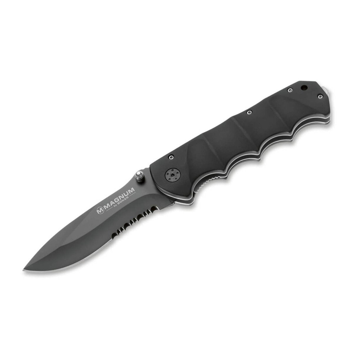 Nóż kieszonkowy BOKER Black Spear z rękojeścią ze stali nierdzewnej 440A z aluminium, powlekaną na czarno
