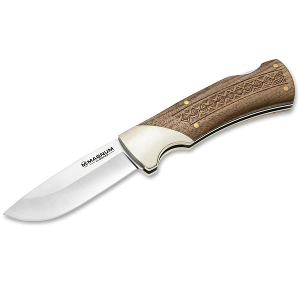 Boker Brand folding pocket knife Woodcraft stainless steel 440A wooden handle - GoMilitar