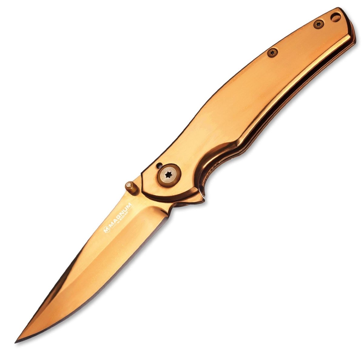 Scyzoryk składany Boker Gold Finger z anodyzowanej stali nierdzewnej 440A z blokadą linerlock