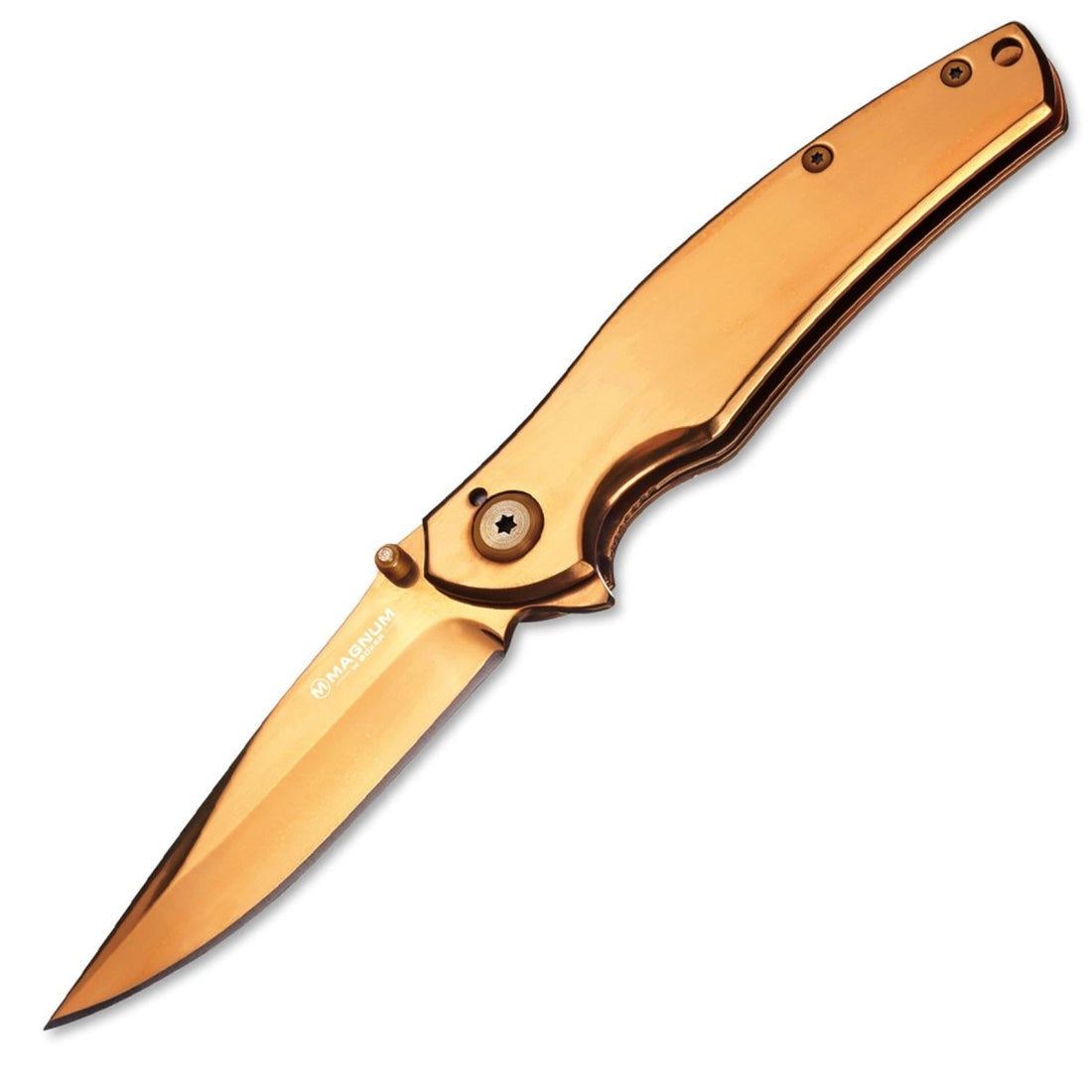 Scyzoryk składany Boker Gold Finger z anodyzowanej stali nierdzewnej 440A z blokadą linerlock