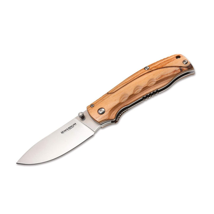 BOKER Pakka Hunter Scyzoryk z blokadą wkładki, niepowlekana, drewniana rękojeść ze stali 440B - GoMilitar