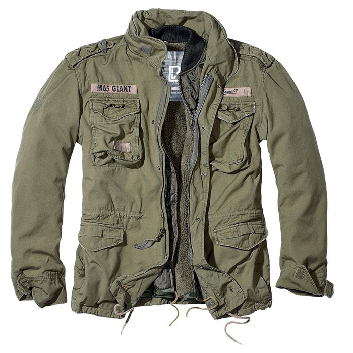 Brandit Klasyczna Kurtka M65 Giant Wojskowa W Stylu Vintage Z Odpinaną Podpinką Oliwkowa - GoMilitar