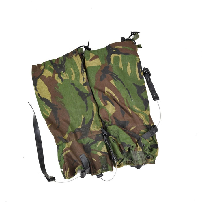 Getry armii brytyjskiej w kamuflażu DPM Woodland z paskami z drutu stalowego i trwałą ochroną z tkaniny Cordura