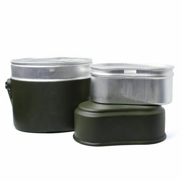 BW Niemcy w stylu armii Mess Mess Kit Aluminium Wojskowy Pot Pic 3 sztuki Zestaw Repro