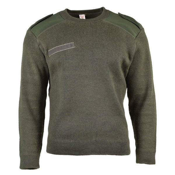 Prawdziwy sweter armii francuskiej Olive Commando Mężczyźni Pullover na okrągły szyję NOWOŚĆ
