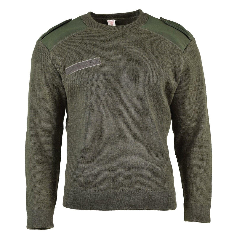 Prawdziwy sweter armii francuskiej Olive Commando Mężczyźni Pullover na okrągły szyję NOWOŚĆ
