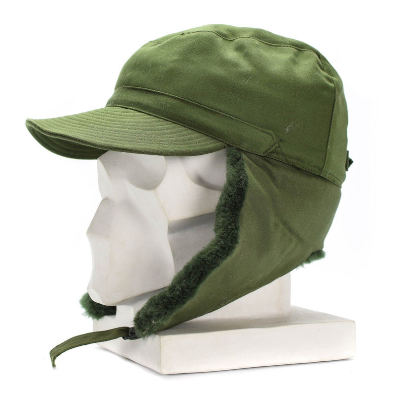 Oryginalny szwedzki szwedzka armia wojskowa Winter Green M59 Combat Field Cap Hat