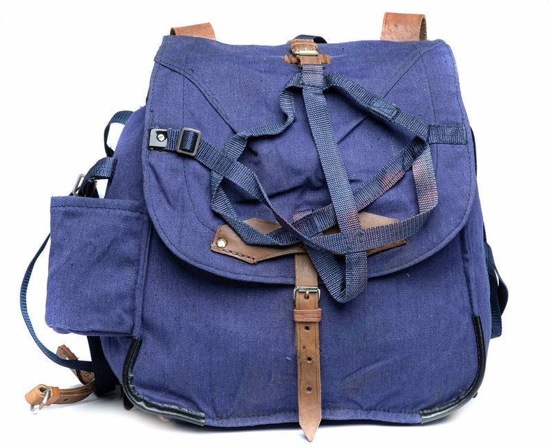 Oryginalna armia rumuńska plecak wojskowy Blue Canvas Haversack Bag Nowa