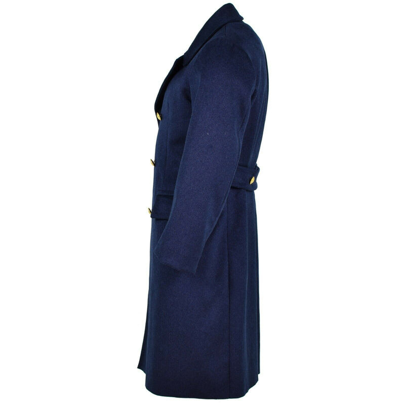 Oryginalny włoska armia wełniana płaszcz Blue wojskowy Air Force Long Coat