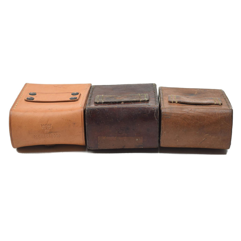 Oryginalny szwedzki wojskowy skórzany pasek z twardym paskiem Universal Magazine Bag Vintage