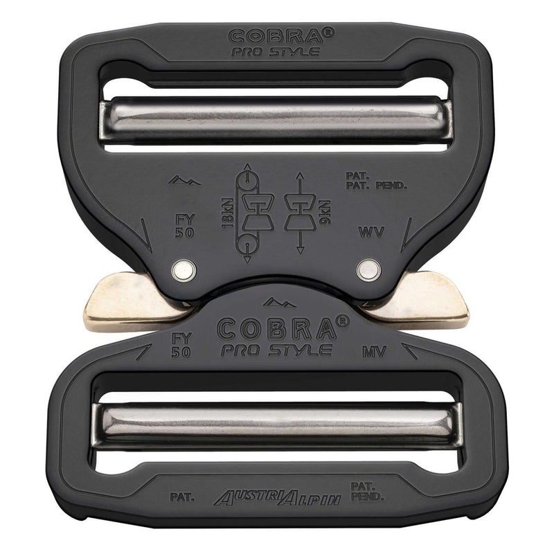 Burza paska w stylu Cobra Pro 50 mm szybkie wydanie ciężkie aluminiowe czarne