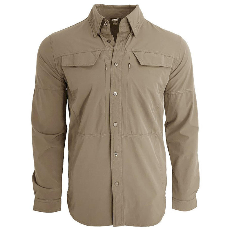 TEXAR DŁUGO-SLEEVE WOJSKA Koszula Slim Fit Trwałe odzież Klasyczne koszule armii