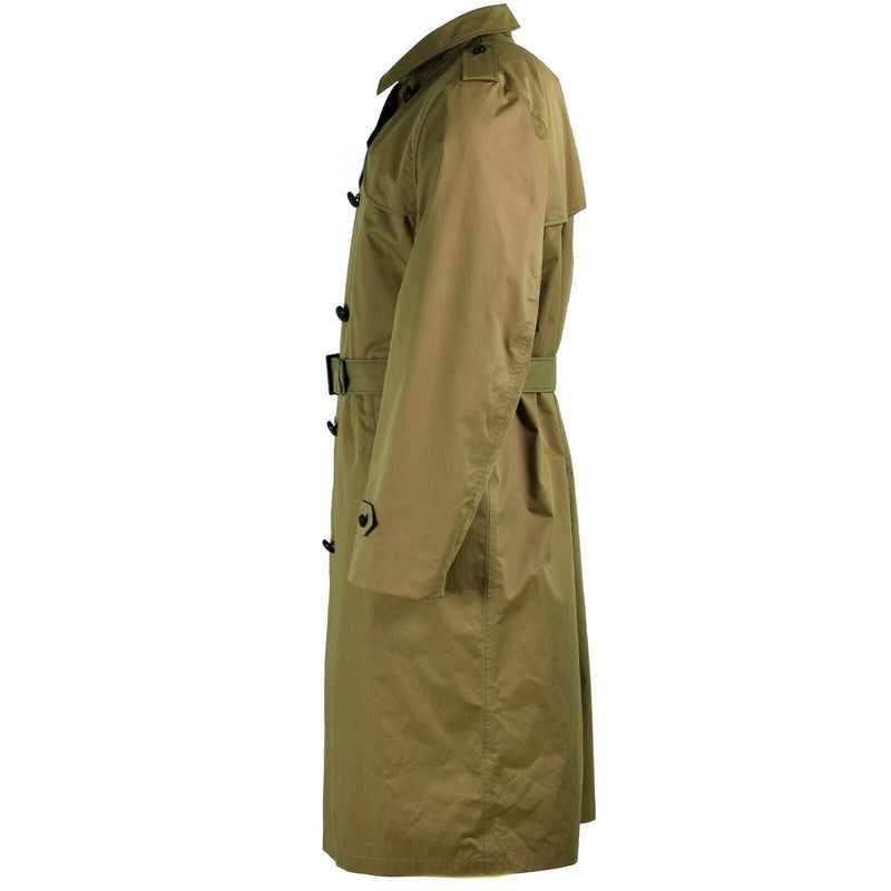 Oryginalny holenderski płaszcz armii Khaki Long Officer Trench z nową podszewką