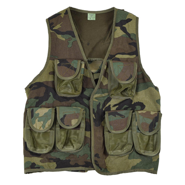 Oryginalna kamizelka taktyczna NATO Woodland Camuflage Multi Pockets Army Nowa