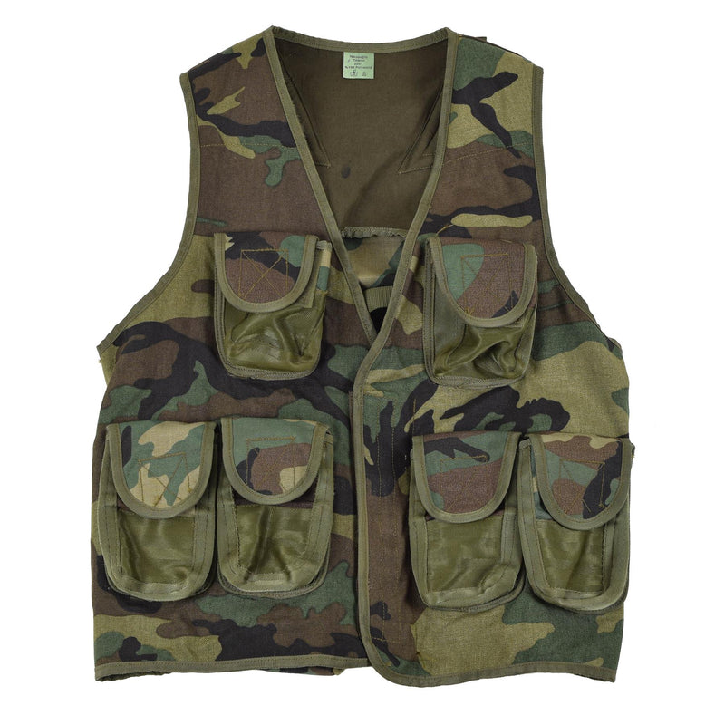 Oryginalna kamizelka taktyczna NATO Woodland Camuflage Multi Pockets Army Nowa