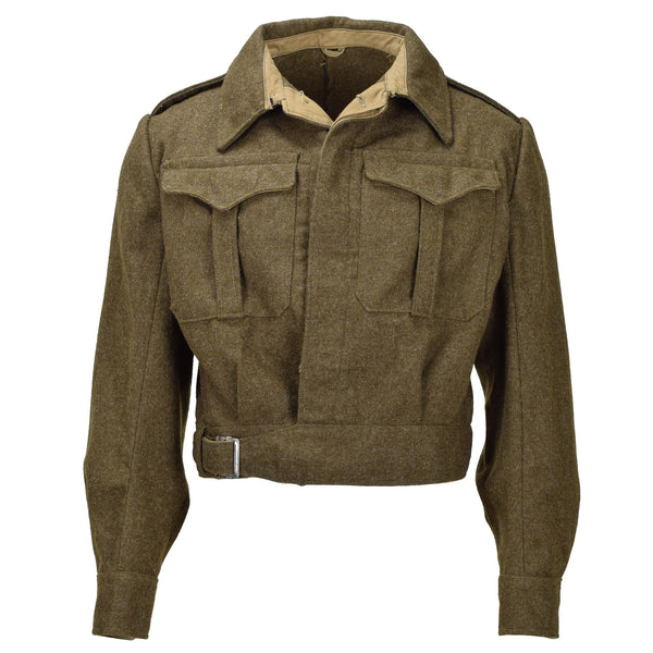 Oryginalna armia grecka Eisenhower Ike Jacke Olive Wool Wool Vintage Field Wojska