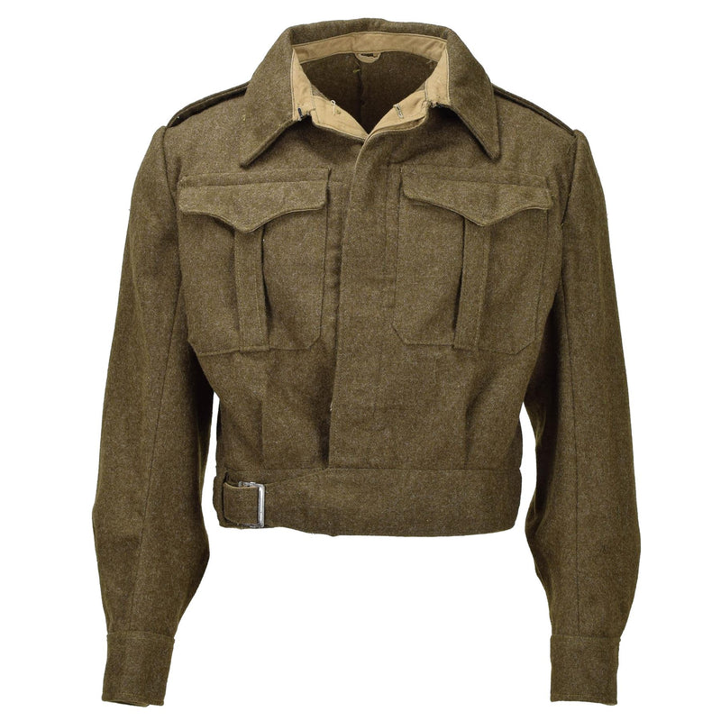 Oryginalna armia grecka Eisenhower Ike Jacke Olive Wool Wool Vintage Field Wojska
