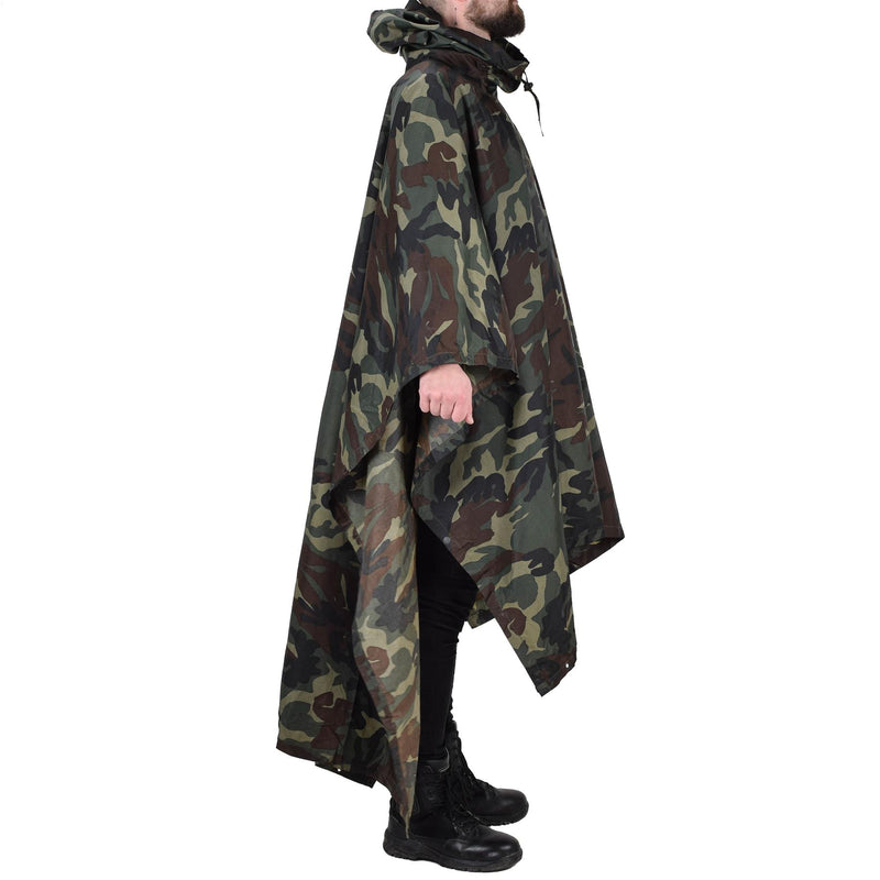 Oryginalne tureckie wojskowe kamuflaż poncho odporna na wodę Ripstop Hooded Army