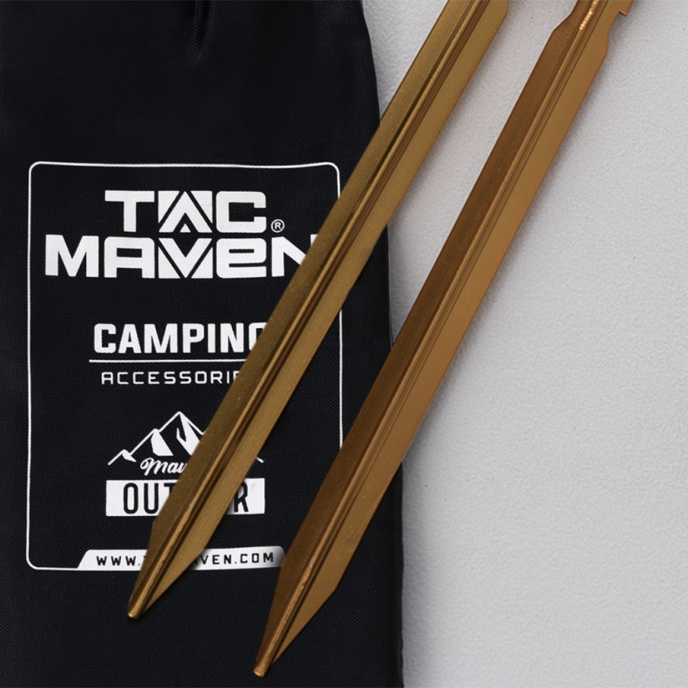 TAC MAVEN Gwoździe szlifowane Aluminiowe śledzie do plandeki namiotowej Zestaw 4 akcesoriów kempingowych