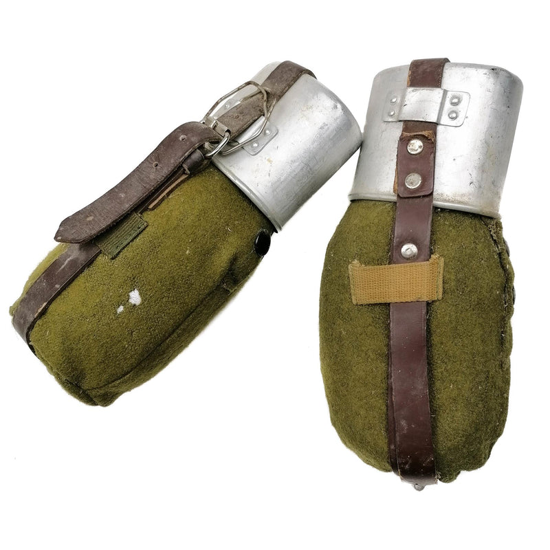 Prawdziwy rumuński puchar armii armii filcowej okładki vintage retro wodoć bottle jak nowy