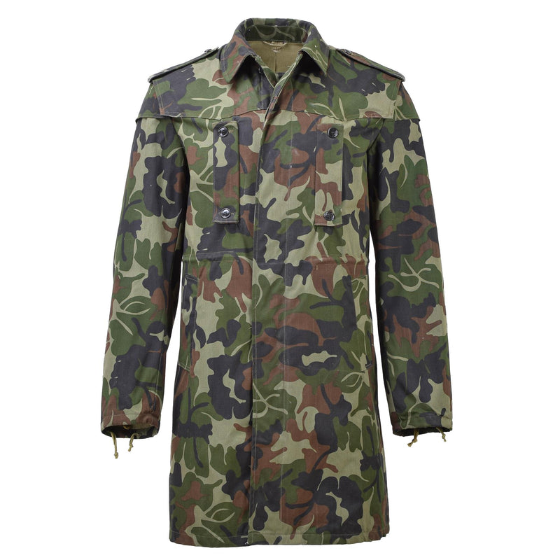 Oryginalny rumuński wojskowy Parkana M93 Camo liść z kapturem długi kurtka taka taka nowa
