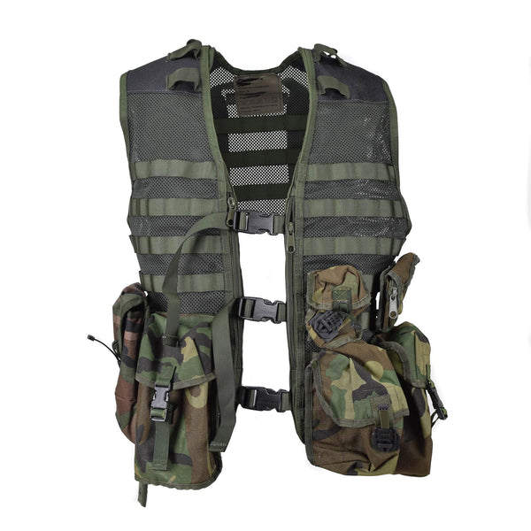 Prawdziwy holenderski wojskowy kamizelka oliwek 6pcs modułowe laski Molle
