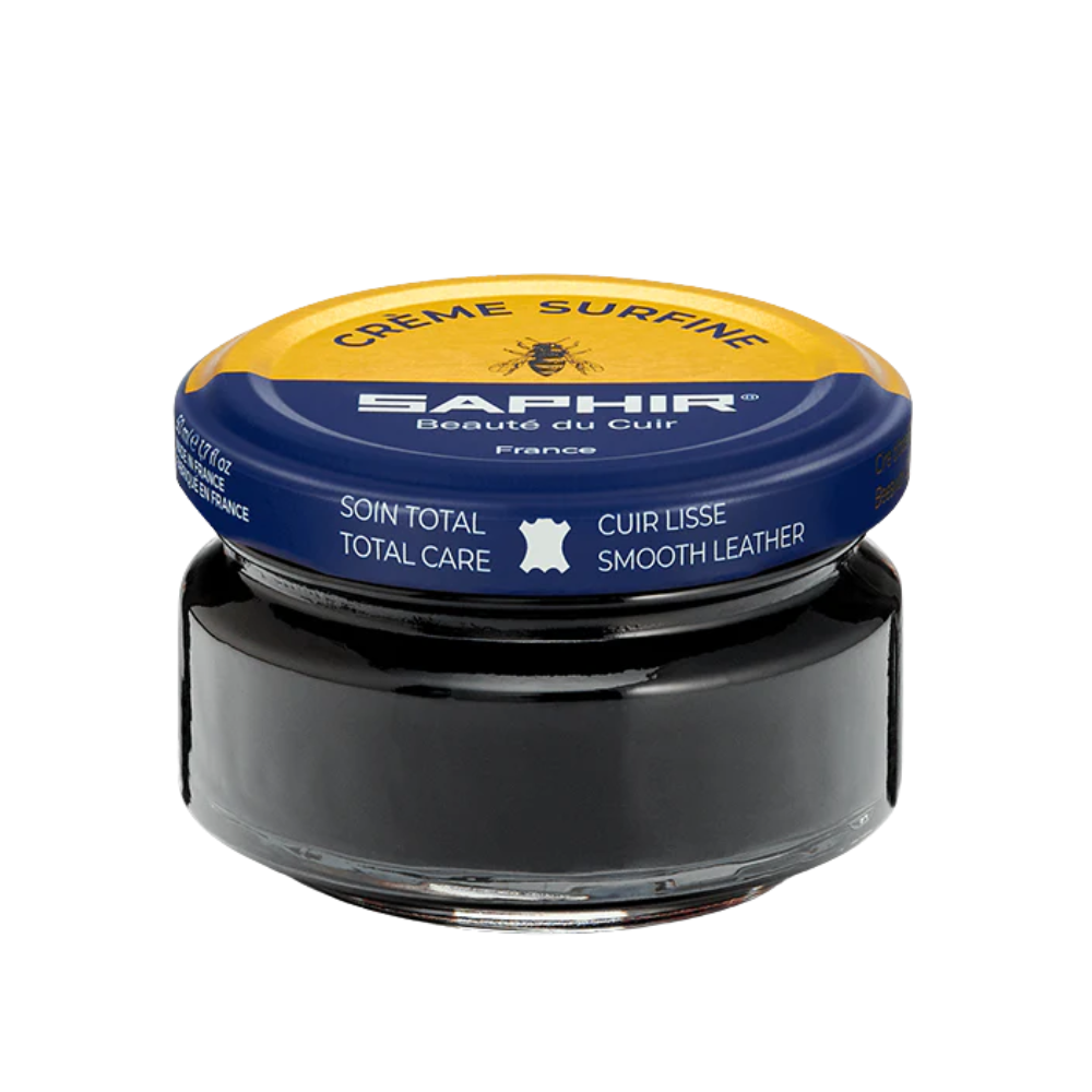 Saphir Creme Surfine Krem do butów skórzanych 50ml Pielęgnacja wosku pszczelego w kolorze czarnym