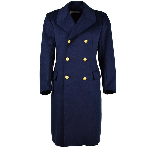 Oryginalny włoska armia wełniana płaszcz Blue wojskowy Air Force Long Coat