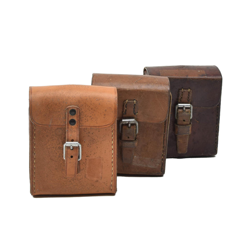 Oryginalny szwedzki wojskowy skórzany pasek z twardym paskiem Universal Magazine Bag Vintage