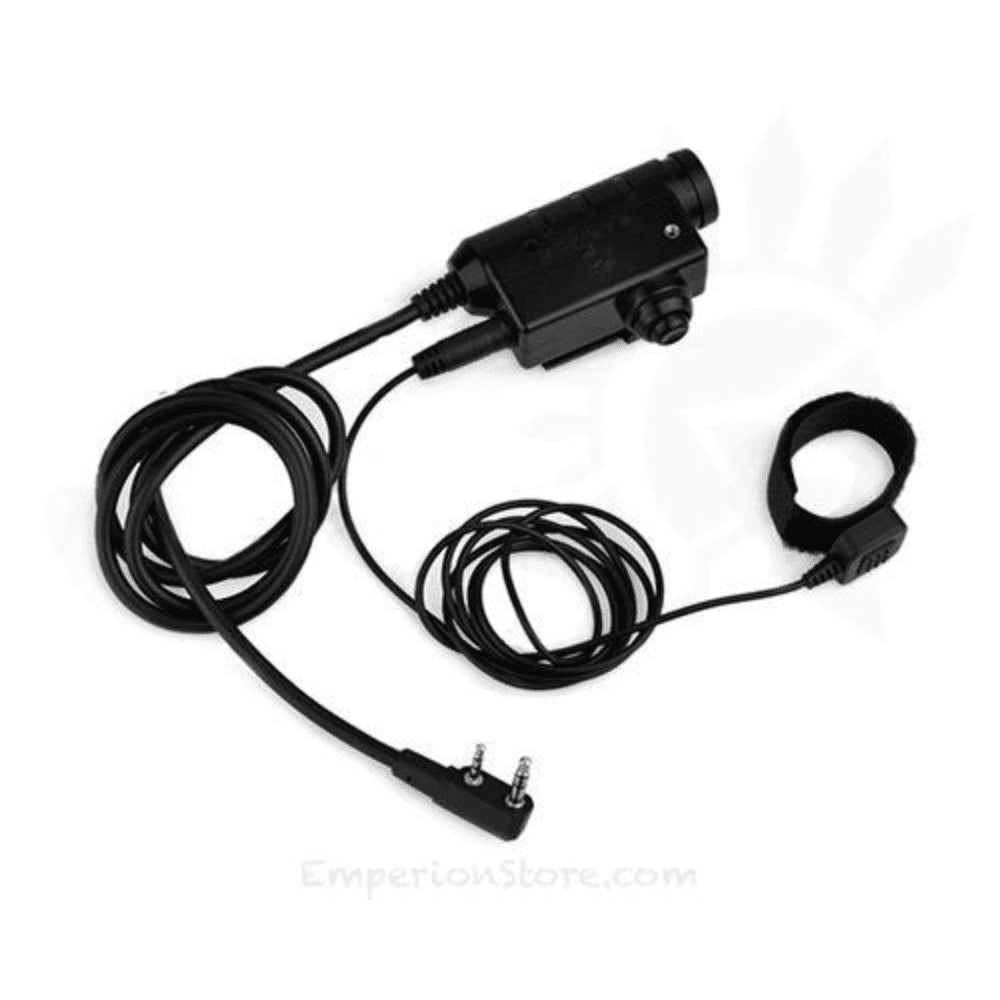 Adapter Earmor M52 PTT Midland 2-pinowy przewodowy taktyczny kabel do zestawu słuchawkowego, czarny