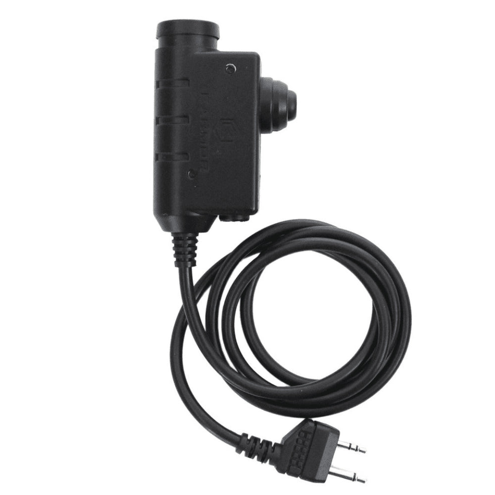 Adapter Earmor M52 PTT Midland 2-pinowy przewodowy taktyczny kabel do zestawu słuchawkowego, czarny
