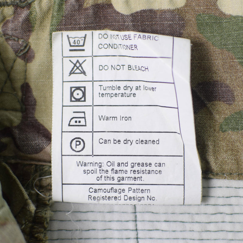 Oryginalne brytyjskie press Camo Pants BDU BDU Fr Fire Retardant Airpl