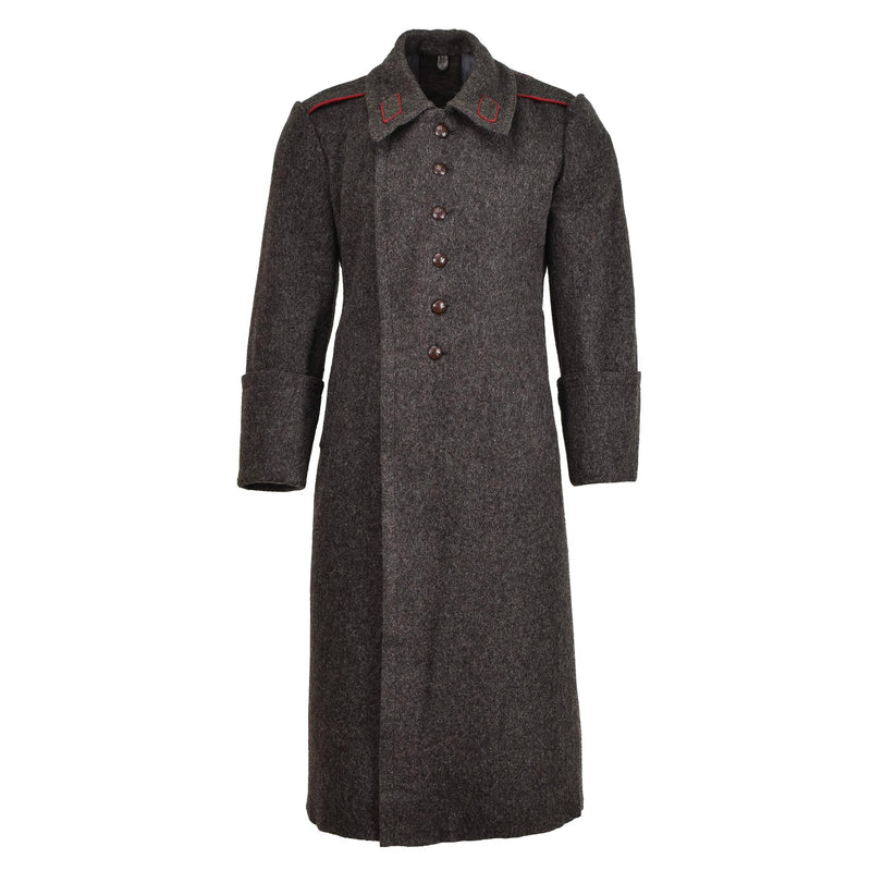 Oryginalny bułgarski wojskowy wełna długa płaszcz vintage zimowy płaszcz formalny szary