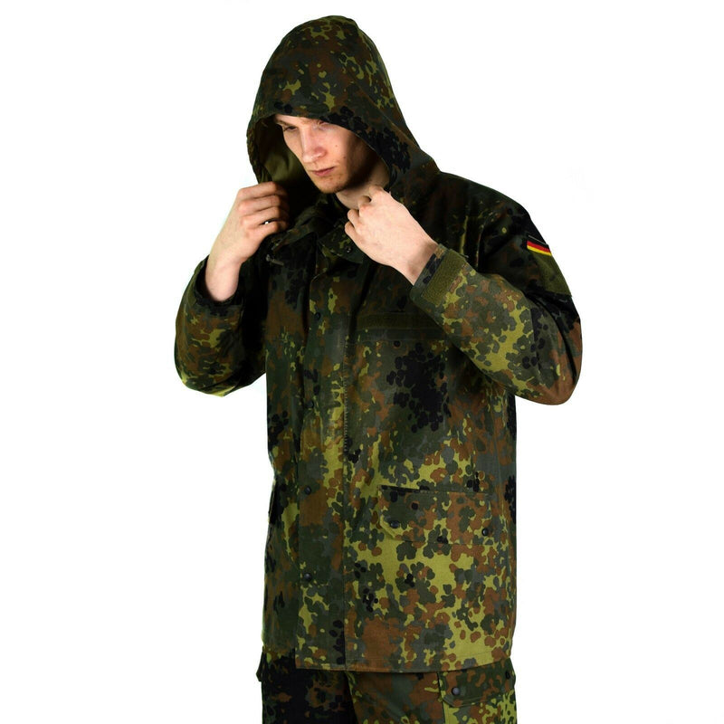 Oryginalna niemiecka kurtka polowa Goretex Flecktarn Wodoodporny sprzęt przeciwdeszczowy Parkana