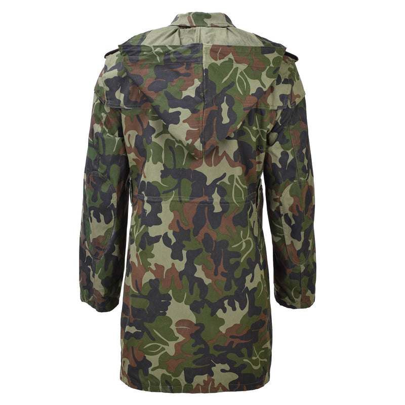 Oryginalny rumuński wojskowy Parkana M93 Camo liść z kapturem długi kurtka taka taka nowa