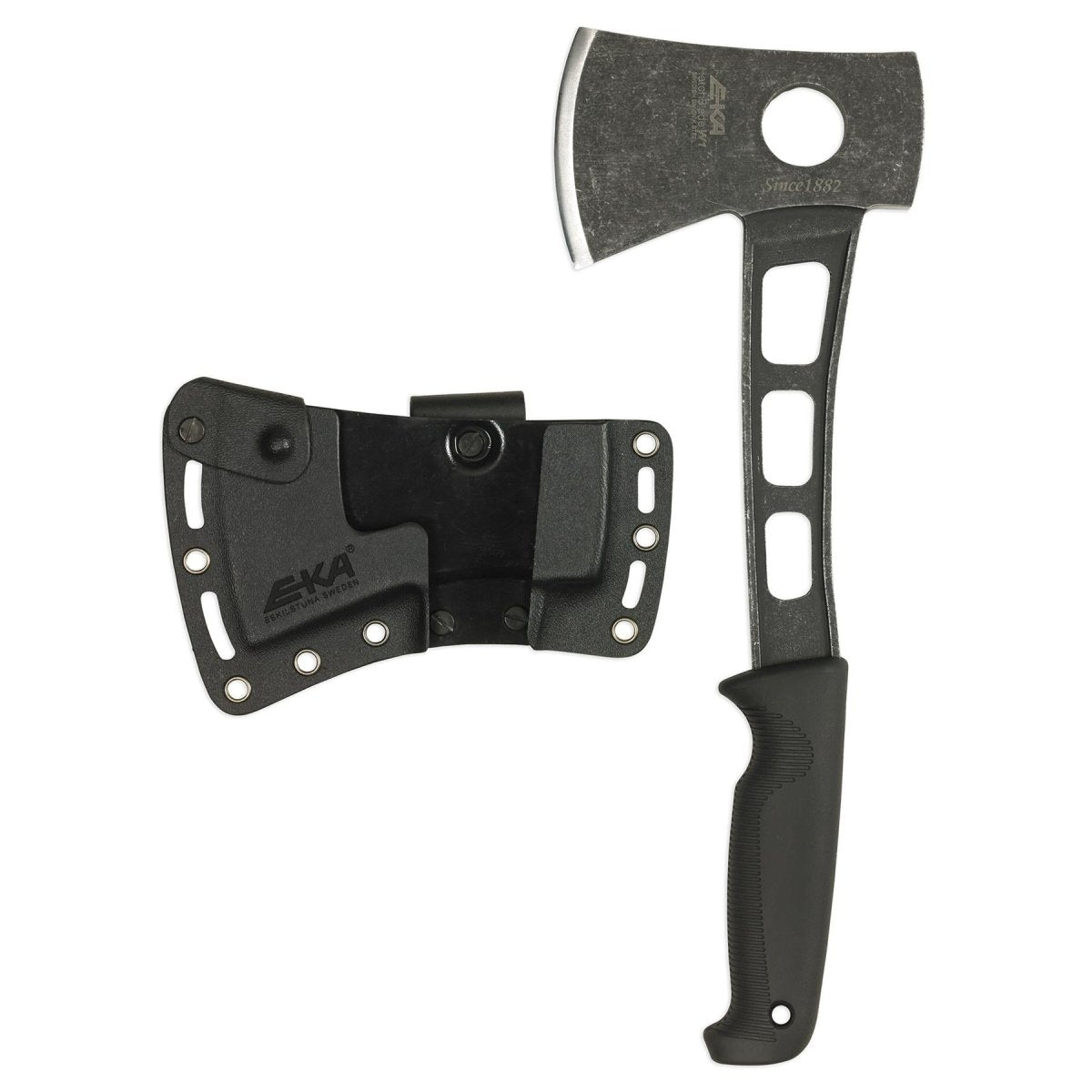 Eka marka Eka Hatchblade W1 Hand Axe Lekki czarny czarny uchwyt G10 12c27 Stal