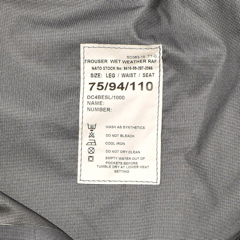 Oryginalne spodnie British Royal Air Force Waterproof Blue RAF Wet Weather Pants