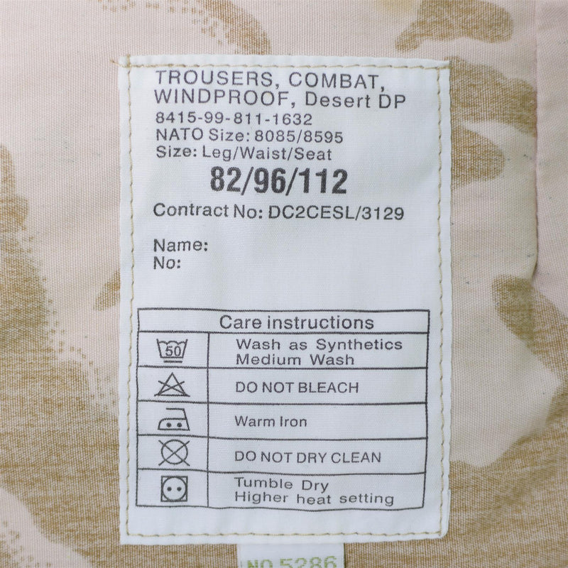 Oryginalne spodnie brytyjskie Pustynne oddziały pola DP Walka Windproof BDU Spodery