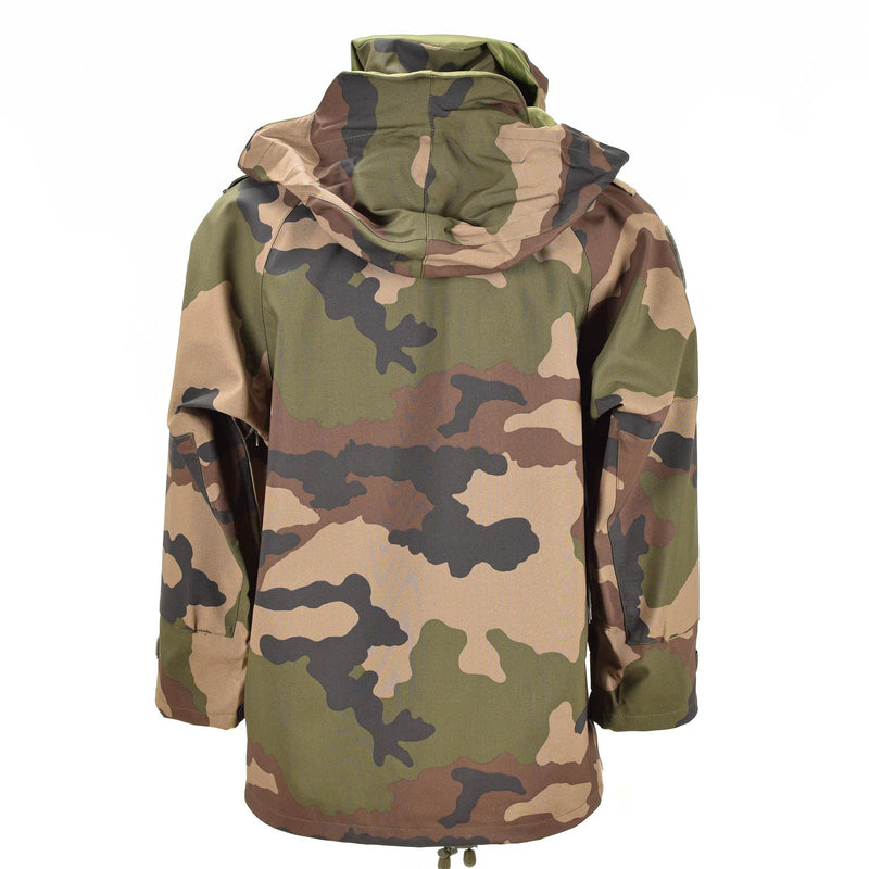 Oryginalny wodoodporna armia armii francuskiej Camo Goretex z kapturem deszczowy parka