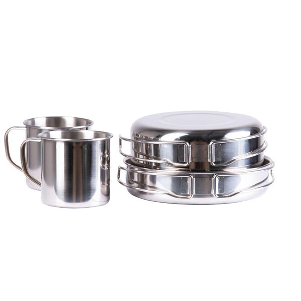 MIL-TEC Outdoor Cureware 8 sztuk stali nierdzewna kubek do gotowania na garnka
