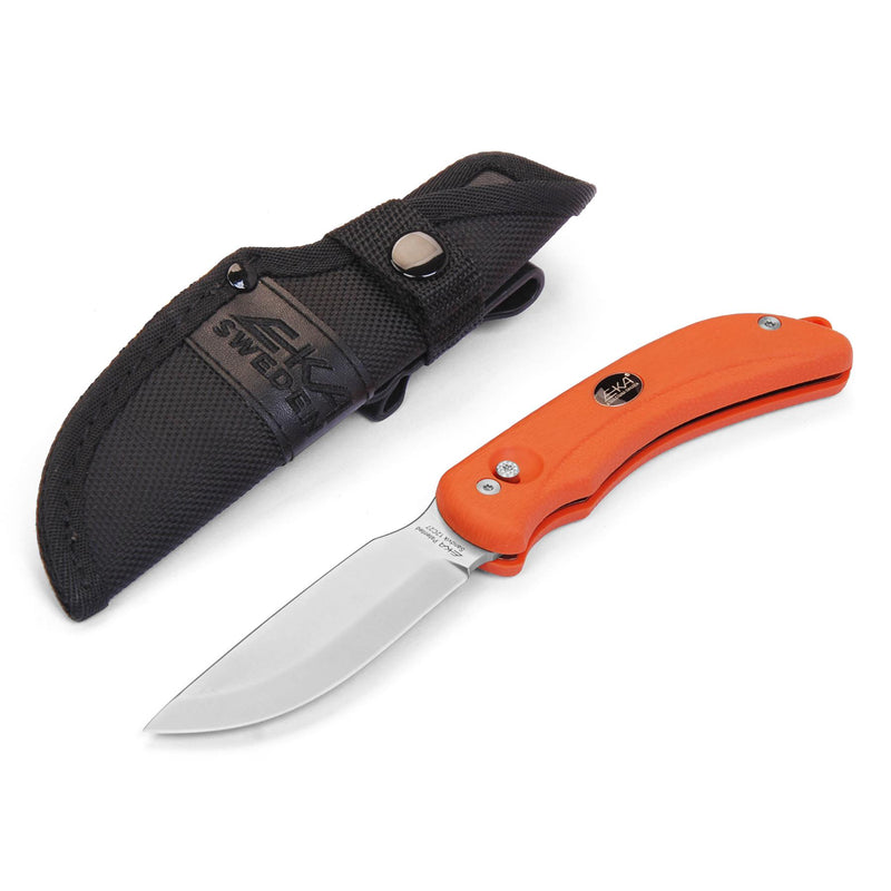 Eka Szwedzki rybak noża g3 gut hook 59 HRC stalowy ostrz Orange Proflex