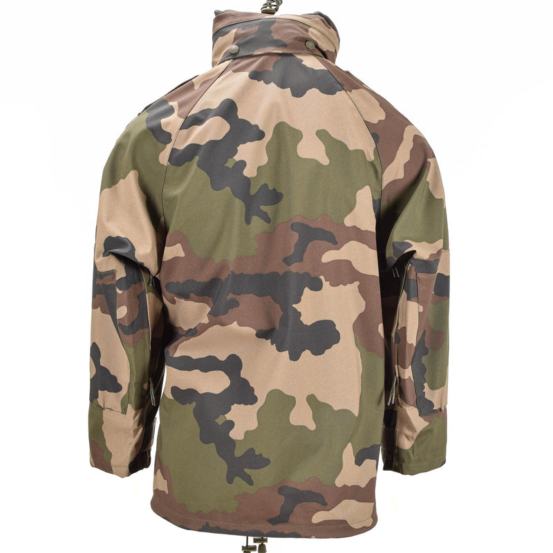 Oryginalny wodoodporna armia armii francuskiej Camo Goretex z kapturem deszczowy parka