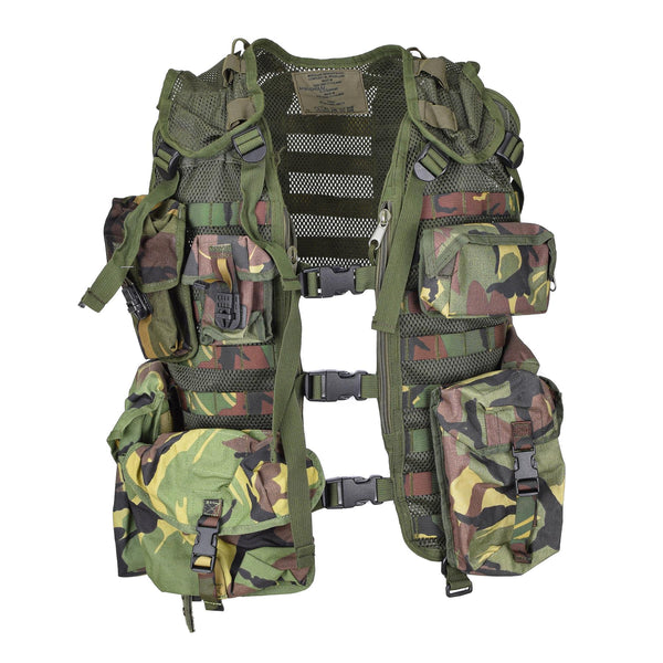 Prawdziwy holenderski kamizelka taktyczna wojskowa 7pcs modułowe torebki Molle DMP Woodland