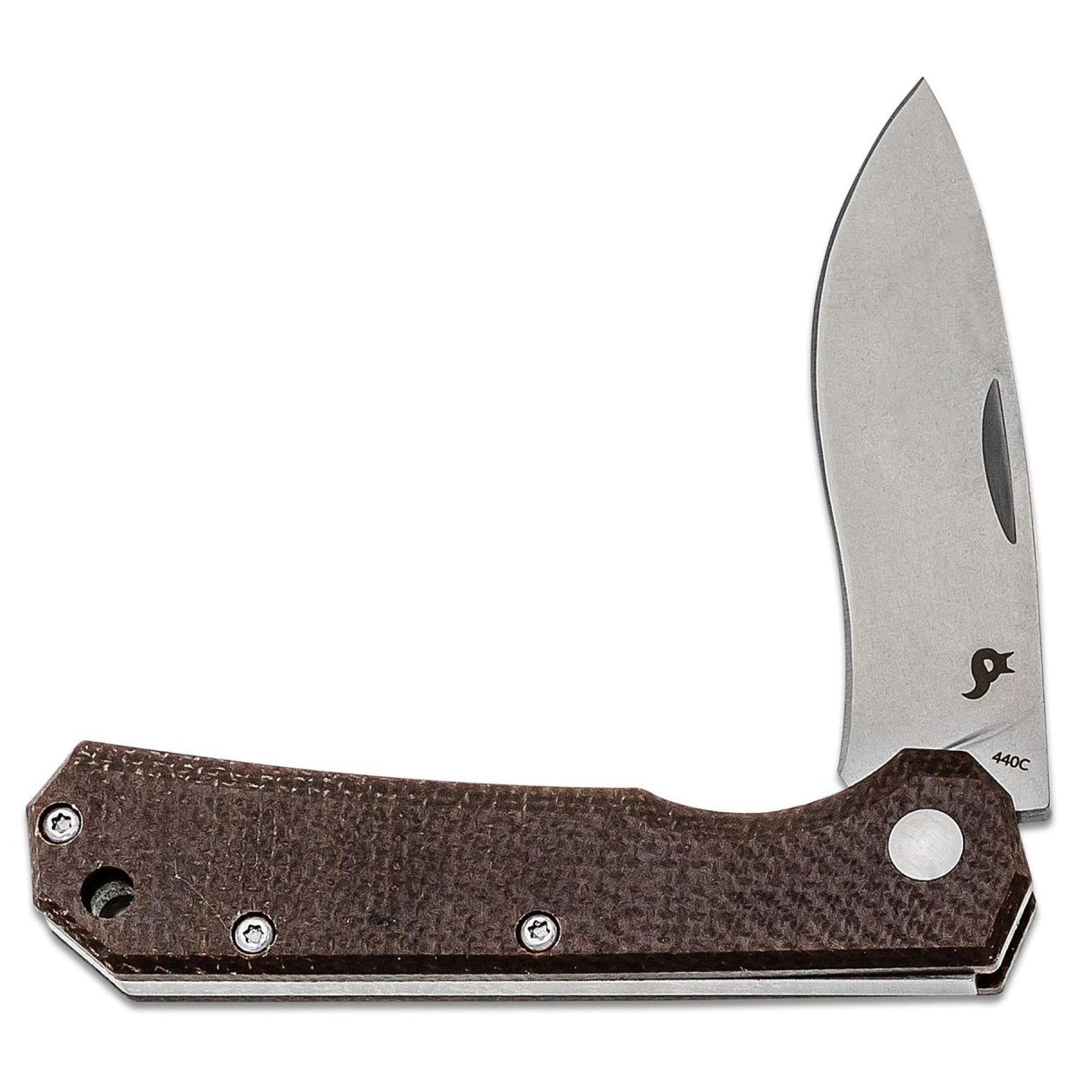 Nóż składany Fox Knives marki CIOL, pochwa ze stali Micarta 440C, pokryta satynową skórą