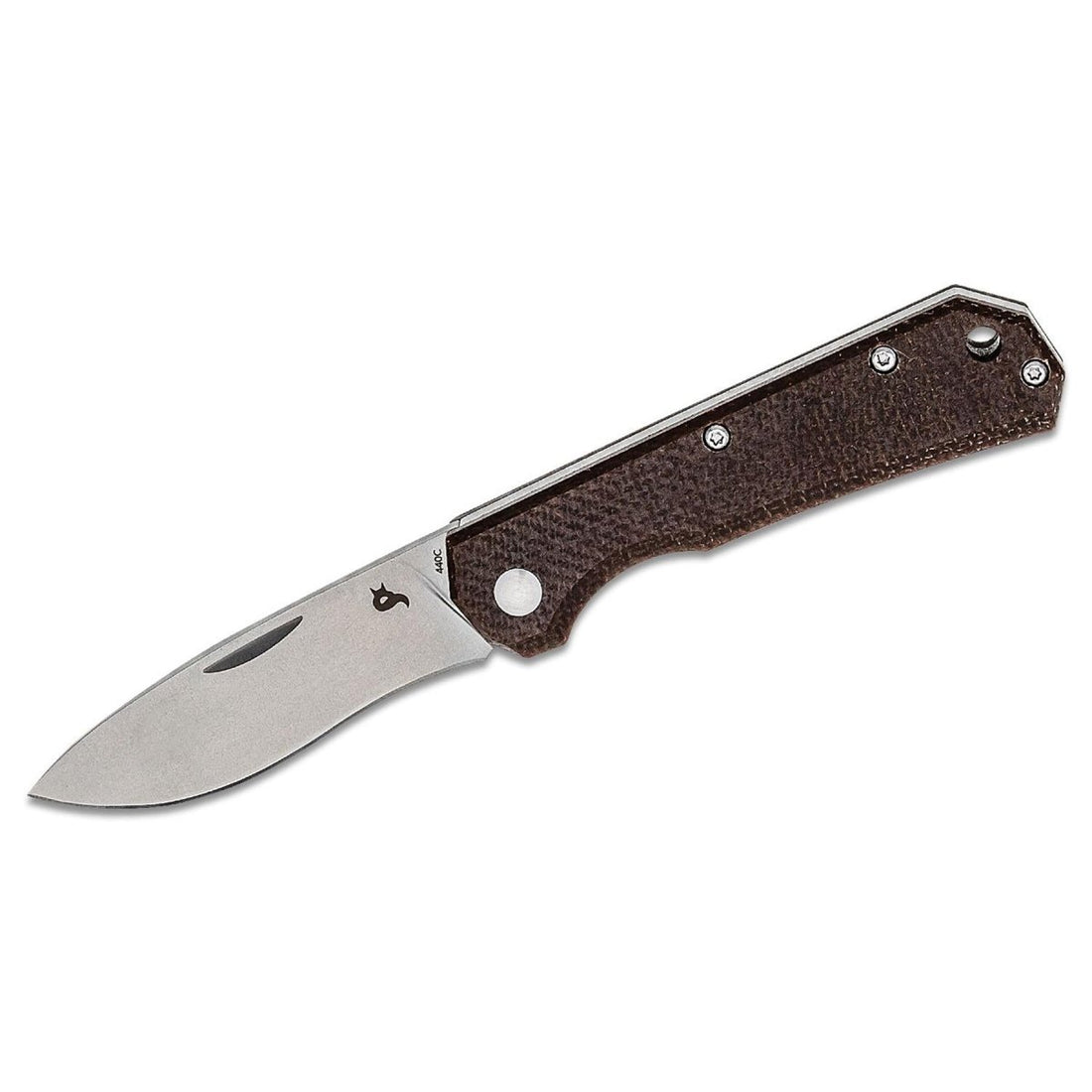 Nóż składany Fox Knives marki CIOL, pochwa ze stali Micarta 440C, pokryta satynową skórą