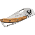 Fox Knives Markowy składany scyzoryk z drewnianą rączką, satynowaną stalą nierdzewną 440