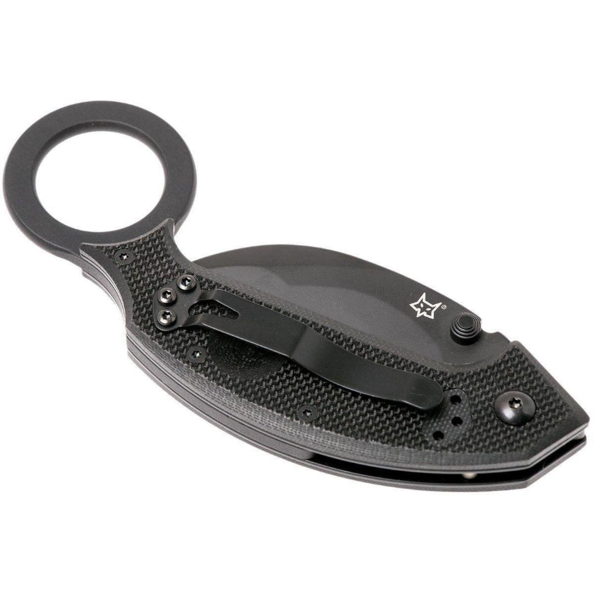 Fox Knives Marka Włochy Chiropteka Nóż składany Karambit ze stali nierdzewnej w kolorze czarnym