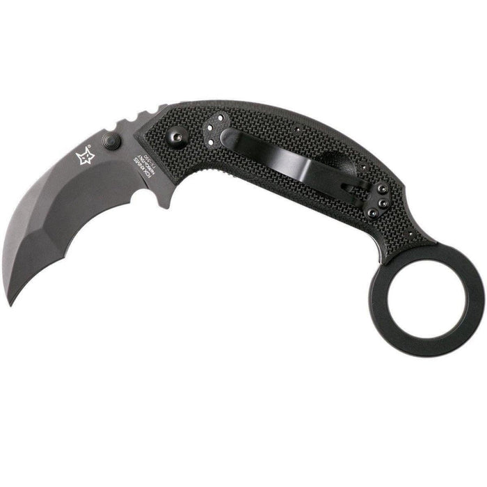 Fox Knives Marka Włochy Chiropteka Nóż składany Karambit ze stali nierdzewnej w kolorze czarnym - GoMilitar
